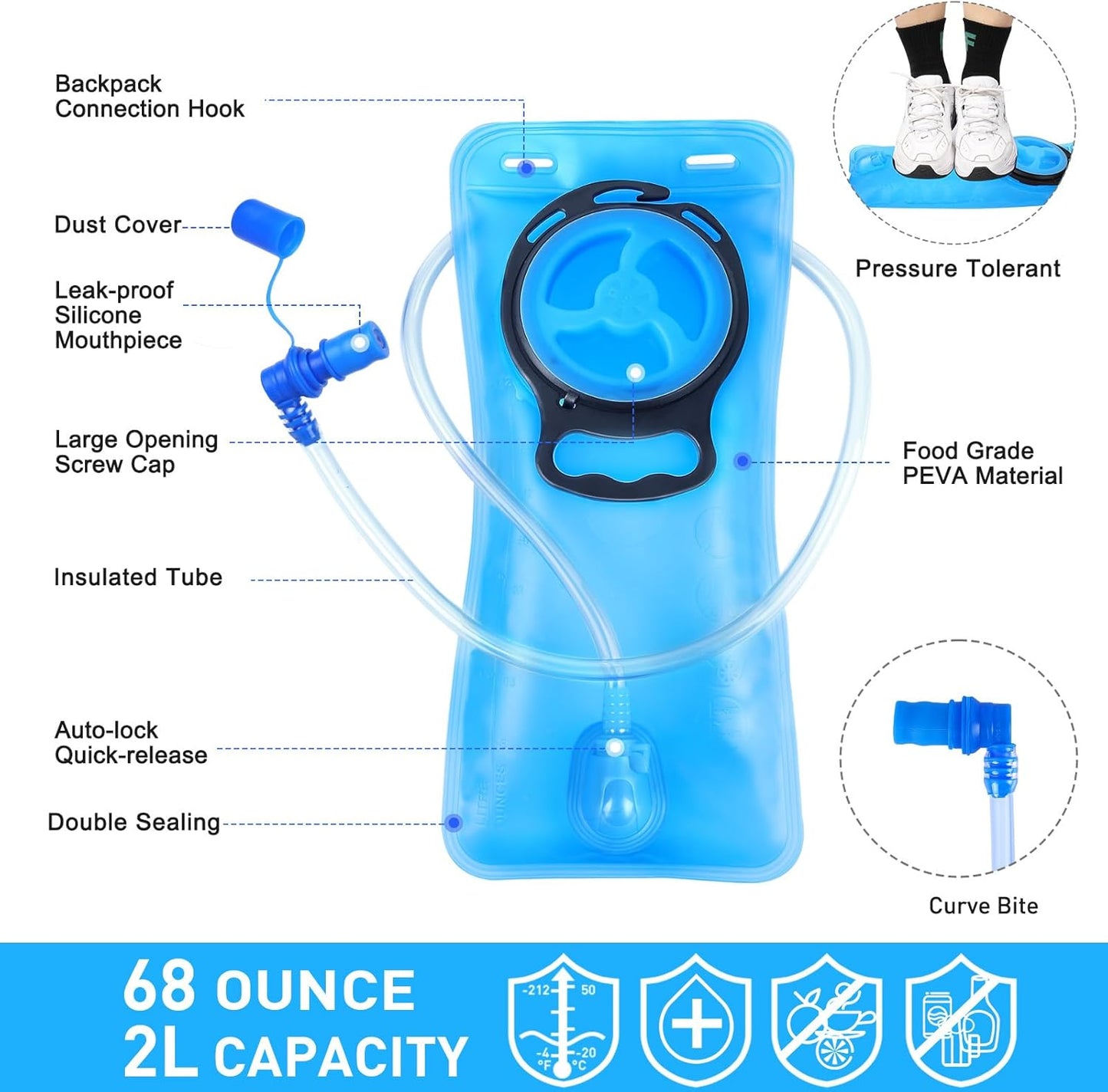 KUYOU Running Hydration Vest - Lightweight Insulated Hydration Backpack with 2L Water Bladder, Adjustable Chest Straps and Reflective Water Backpack for Trail Running Marathon Race Hiking Cycling