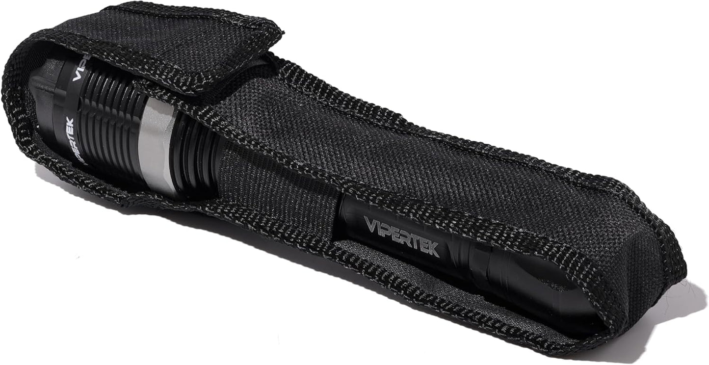 VIPERTEK VTS-T01 Aluminum Stun Gun for Self Defense Rechargeable with LED Flashlight