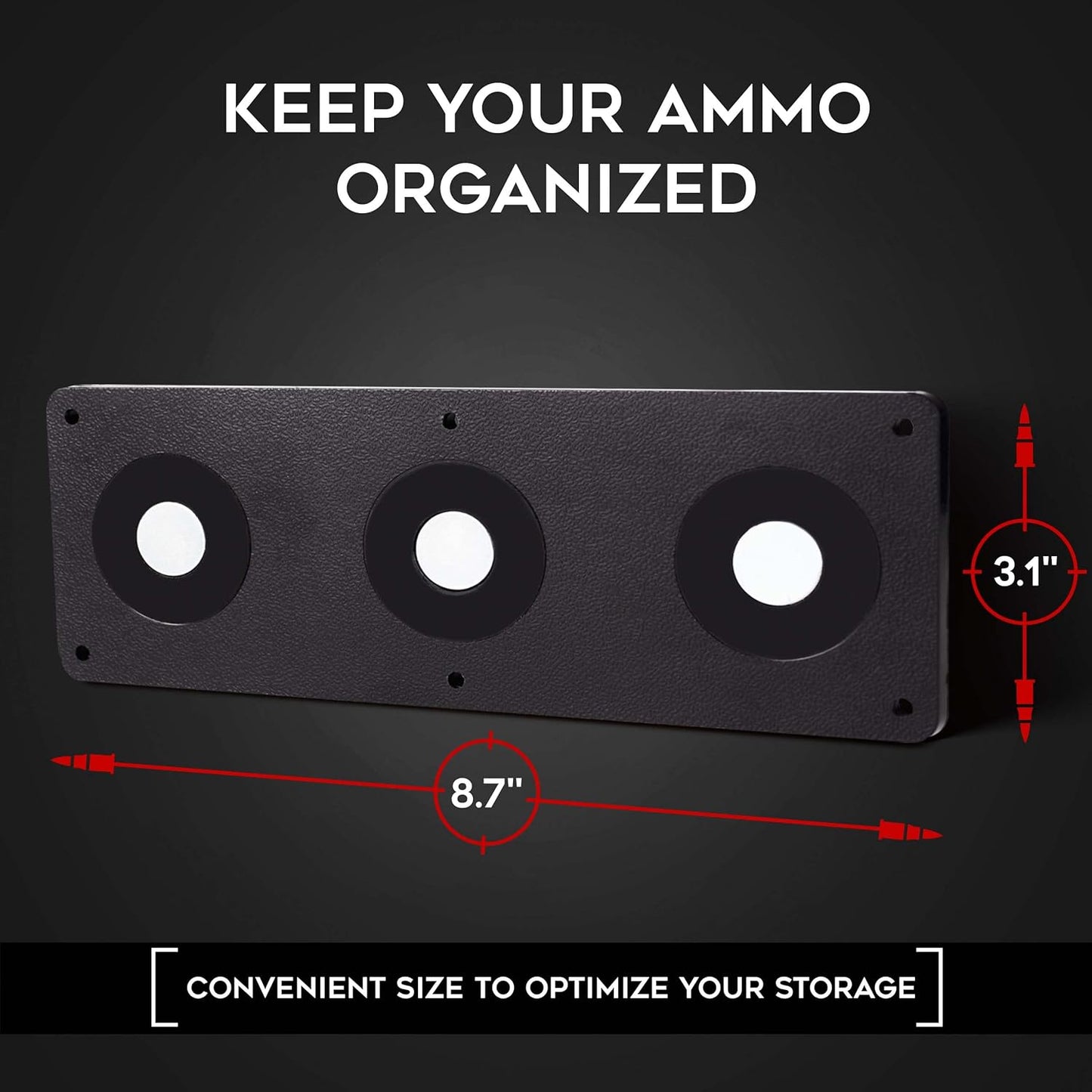 Keeper MG Magnetic Ammunition Holder for Gun Magazines and Clips, Organize Mount in Your Gun Safe, Locker Cabinet, Vault, Ultimate Ammo Storage Accessories for Handgun, Oistol and Rifle Mags, Black