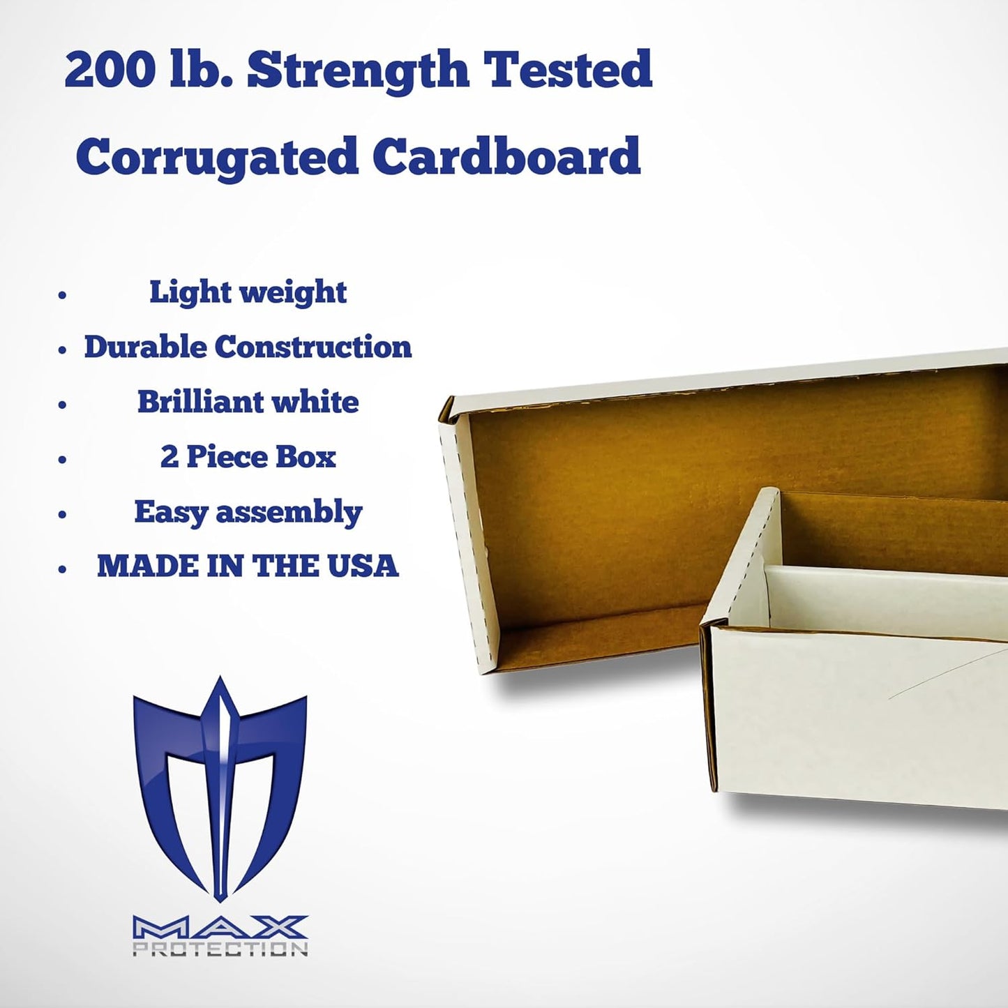 (10) Shoe 2 Row Storage Box (1600 Ct.) - Corrugated Cardboard Storage Box - Baseball, Football, Basketball, Hockey, Nascar, Sportscards, Gaming & Trading Cards Collecting Supplies by MAX PRO