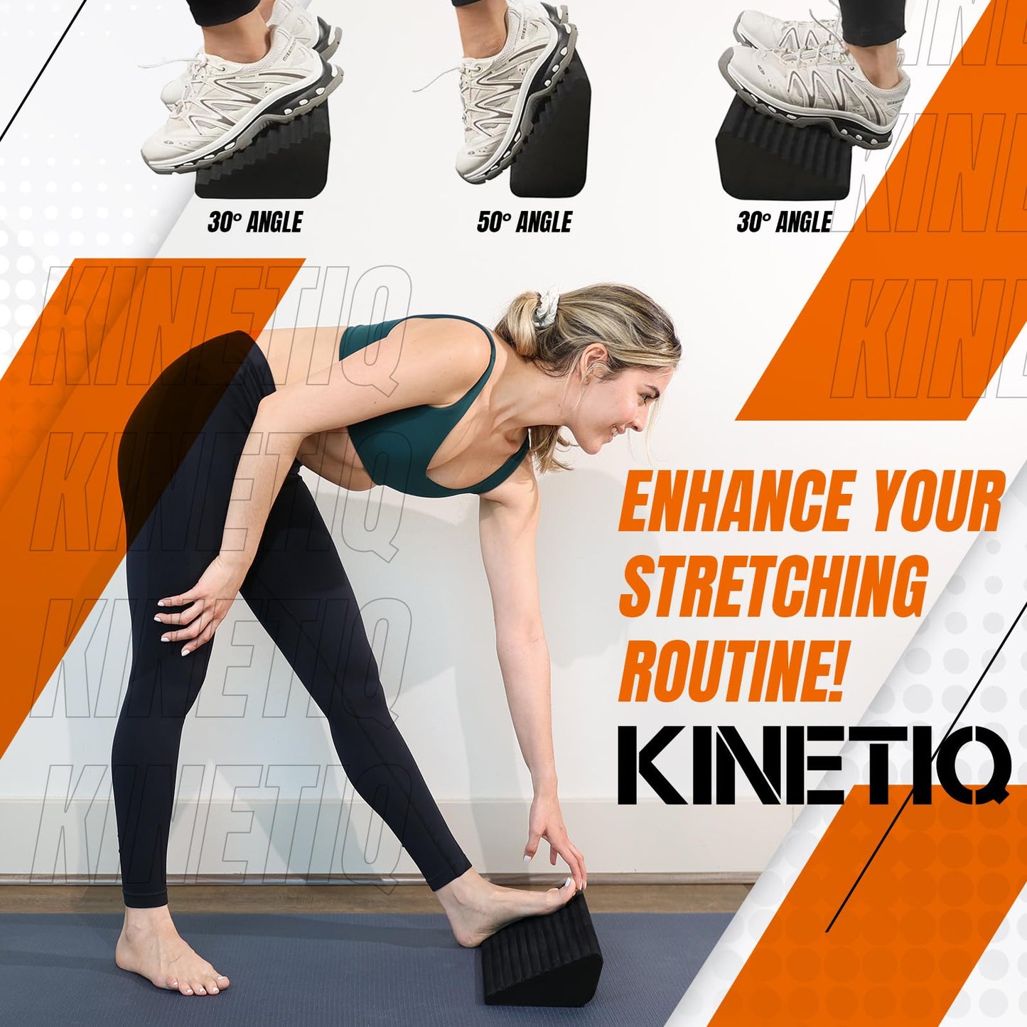 KINETIQ Plantar Fasciitis Relief Foot And Calf Stretcher - Ankle Strengthener, Achilles Tendonitis Relief, Calf Roller, Incline Board for Calf Stretching, Foot Rocker, Rocking Slant Board, Ankle Rehab