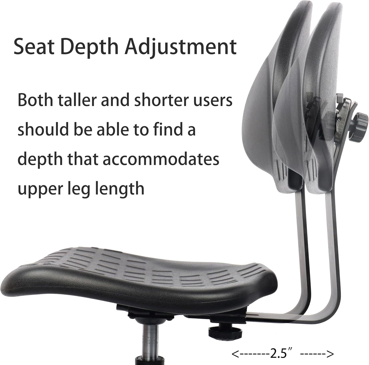 TAKE UR SEAT® Polyurethane Drafting Lab Stool Chair, 18" Adjustable Footring, 8" Adjustable Height, 450 lbs seat Capacity, Heavy Duty, Shipped Within 24 Hours Med. Bench Height (Rubber Caster)