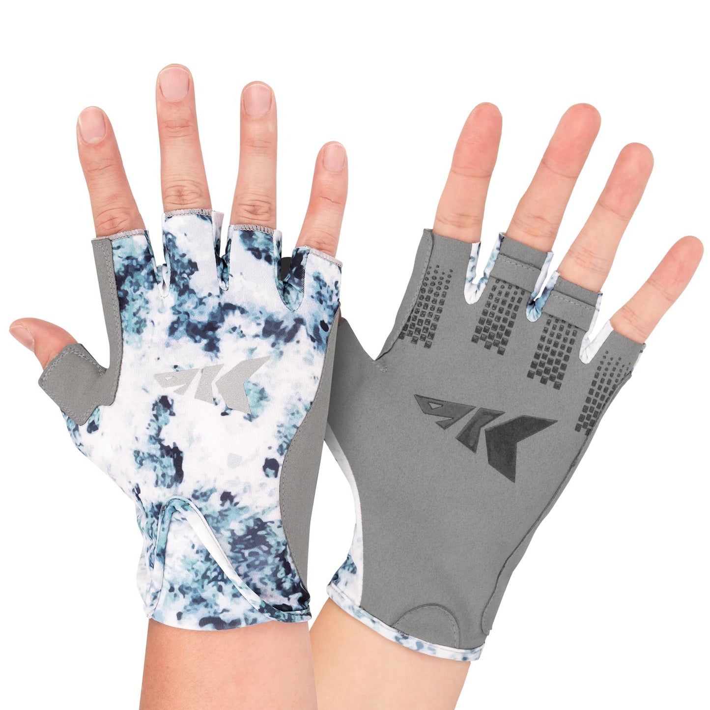 KastKing Gill Raker II Gloves, UPF 50 FrostWeave Yarn Cooling Fabric, Non-Slip Grip, Quick-Dry, Short Cuff Comfort, Reflective Logo, Fishing, Hiking, Outdoors