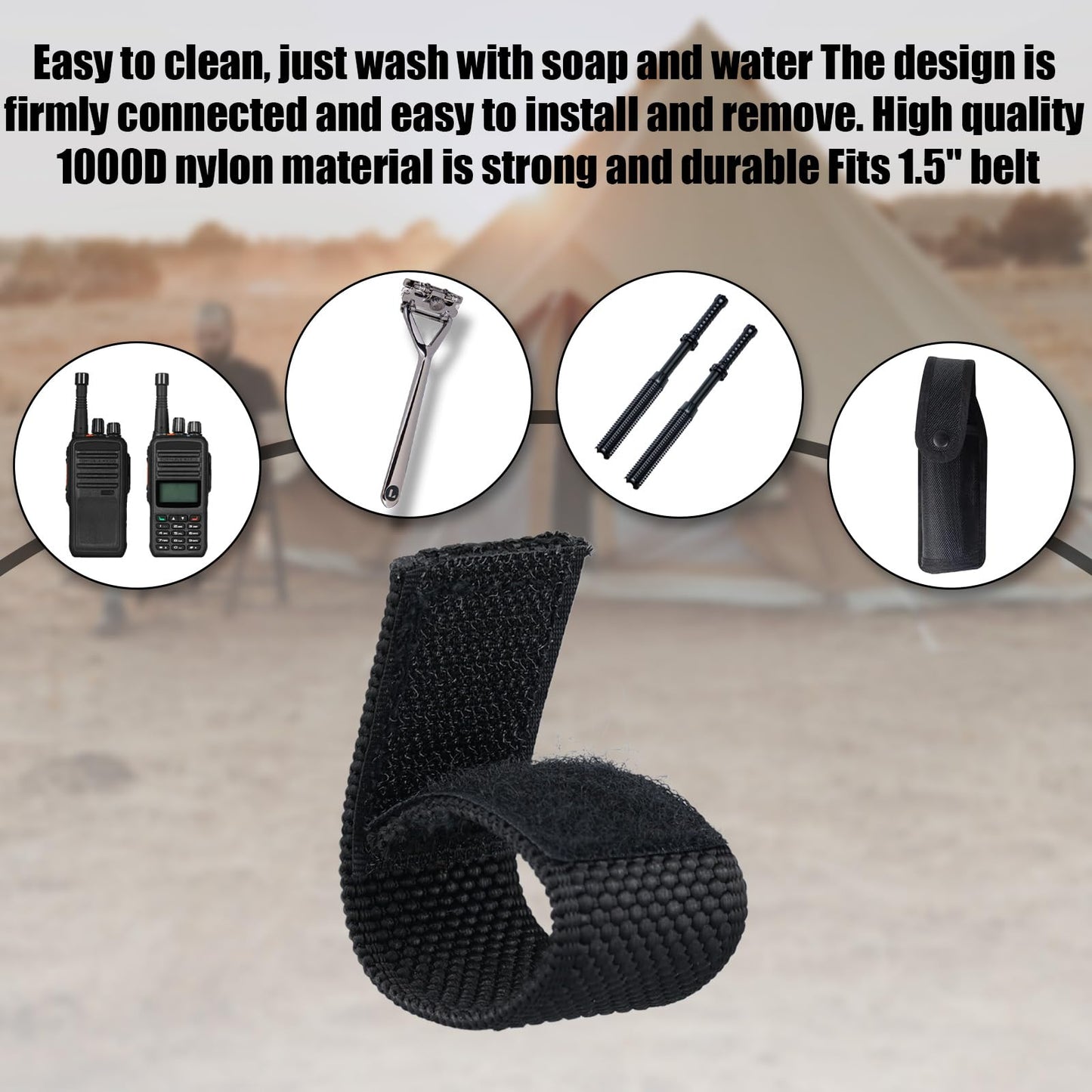 10pcs Belt Keepers for Duty Belt, Nylon Belt Loop Keeper Magic Adhesive Police Tactical Belt Keepers Fixing Duty Belt Clip Accessories for 1.5in Wide Belts Law Enforcement Security Outdoor Sports