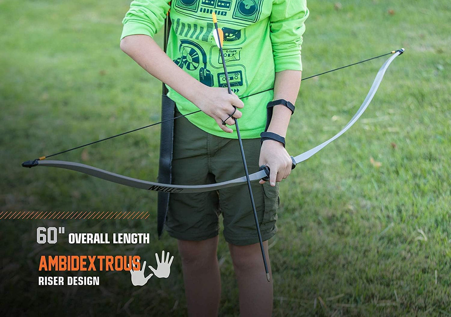 Bear Archery Titan Bow for Youth, Recommended Ages 12-16, Ambidextrous, Continuous Draw Weight Up to 29 lb., Continuous Draw Length Up to 28-inches