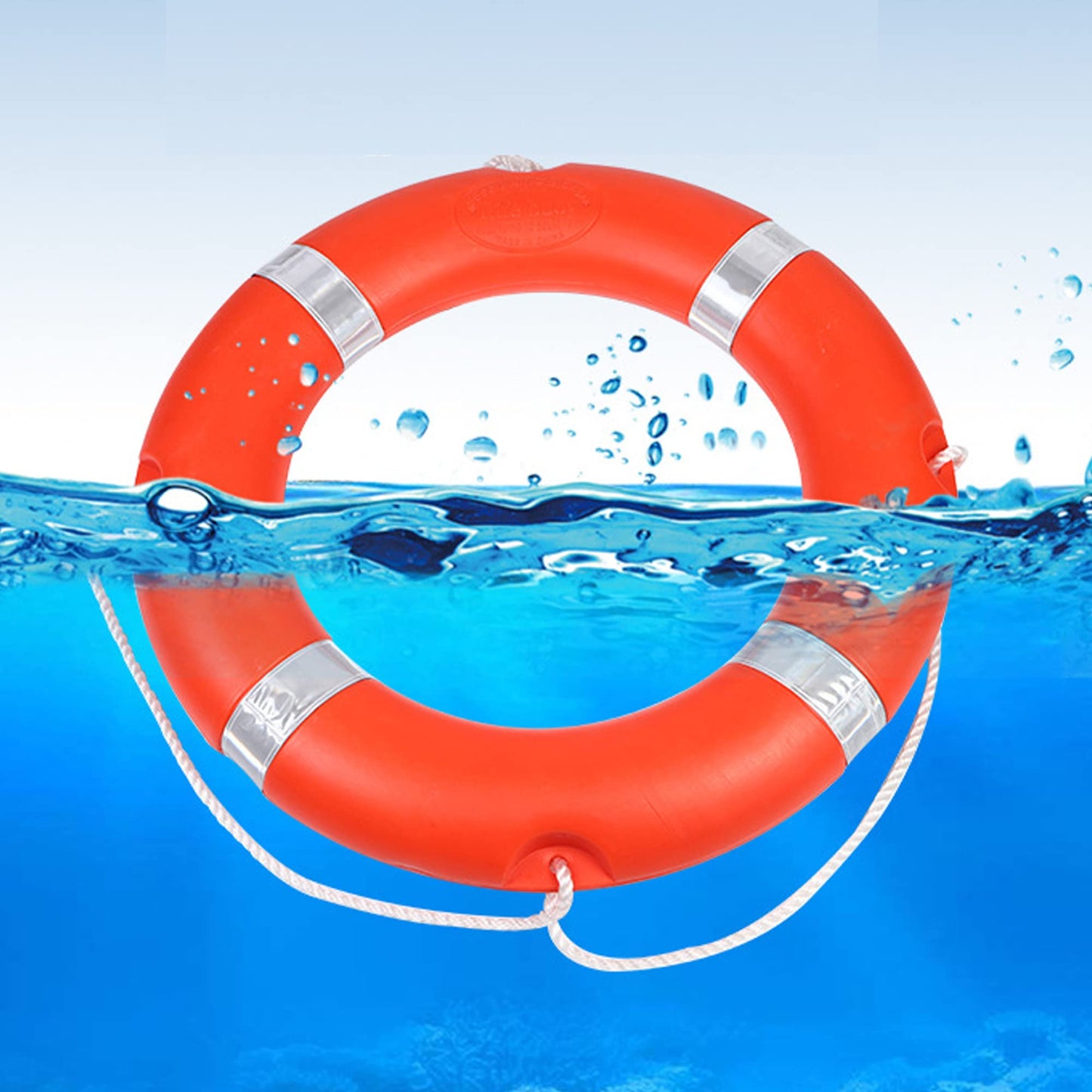 Life Ring 28" Boat Throw Rings,Life Rings with Reflective Tape & Grab Lines, Orange Life Ring for Boats,Outdoor Professional Water Life Rings, with Orange Grab Lines (8mm×20m)