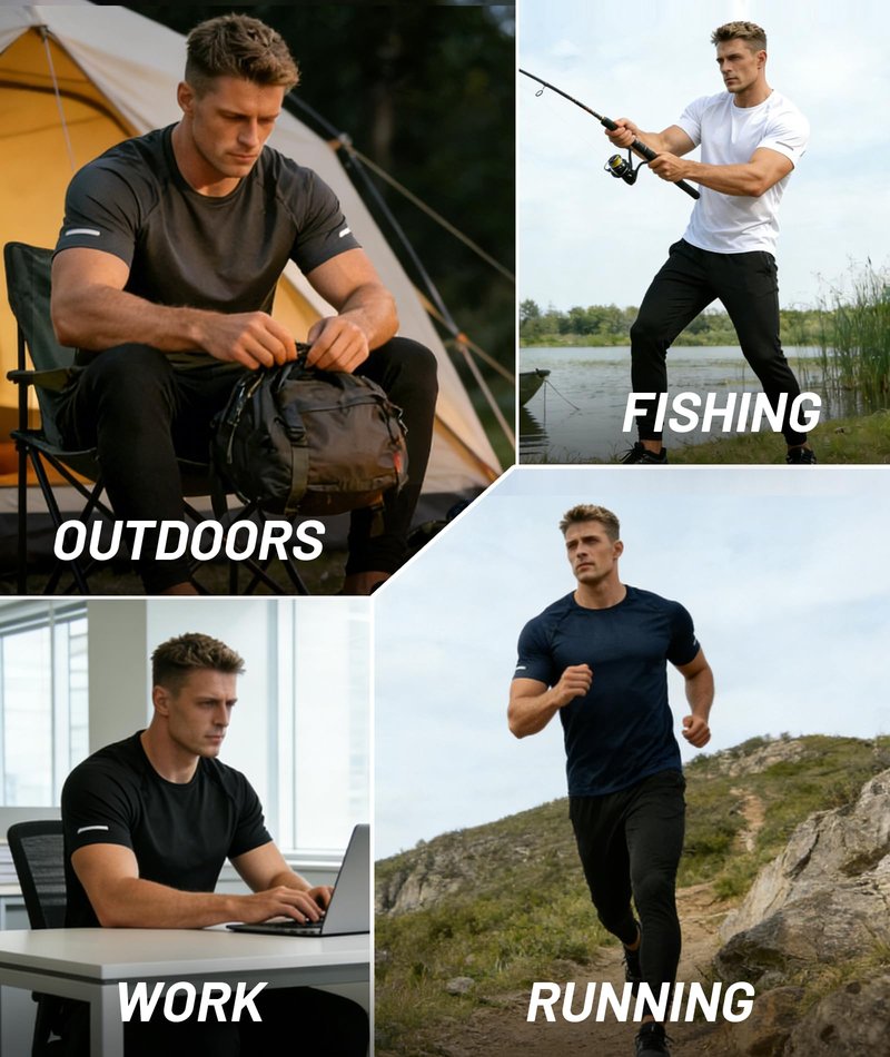 Little Beauty 5 Pack Workout Shirts for Men Mesh Fast Dry Gym Shirts Moisture Wicking Short Sleeve Running Shirts Navy/Red/White/Grey/Black 3XL