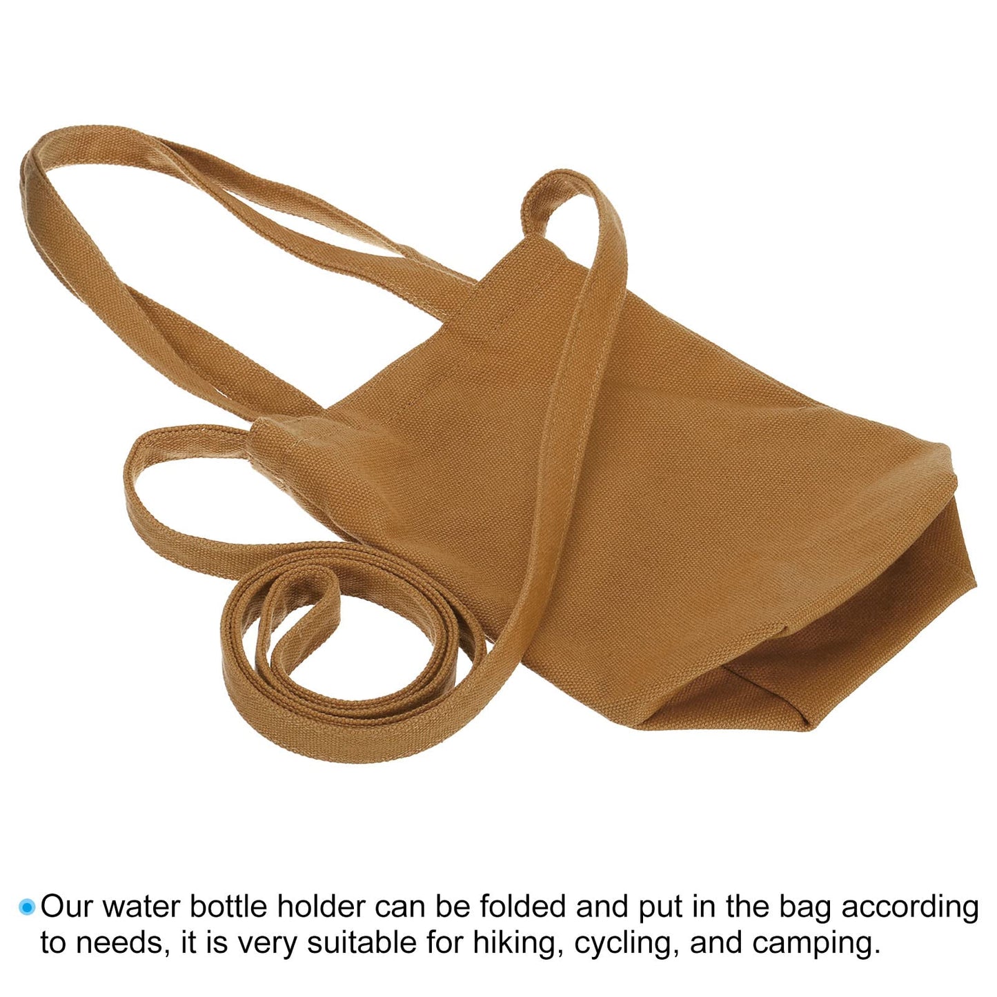 PATIKIL Water Bottle Holder with Strap, Portable Water Bottle Carrier Wide-Open Water Bottle Sleeve Pouch for Camping, Fishing, Hiking, Brown