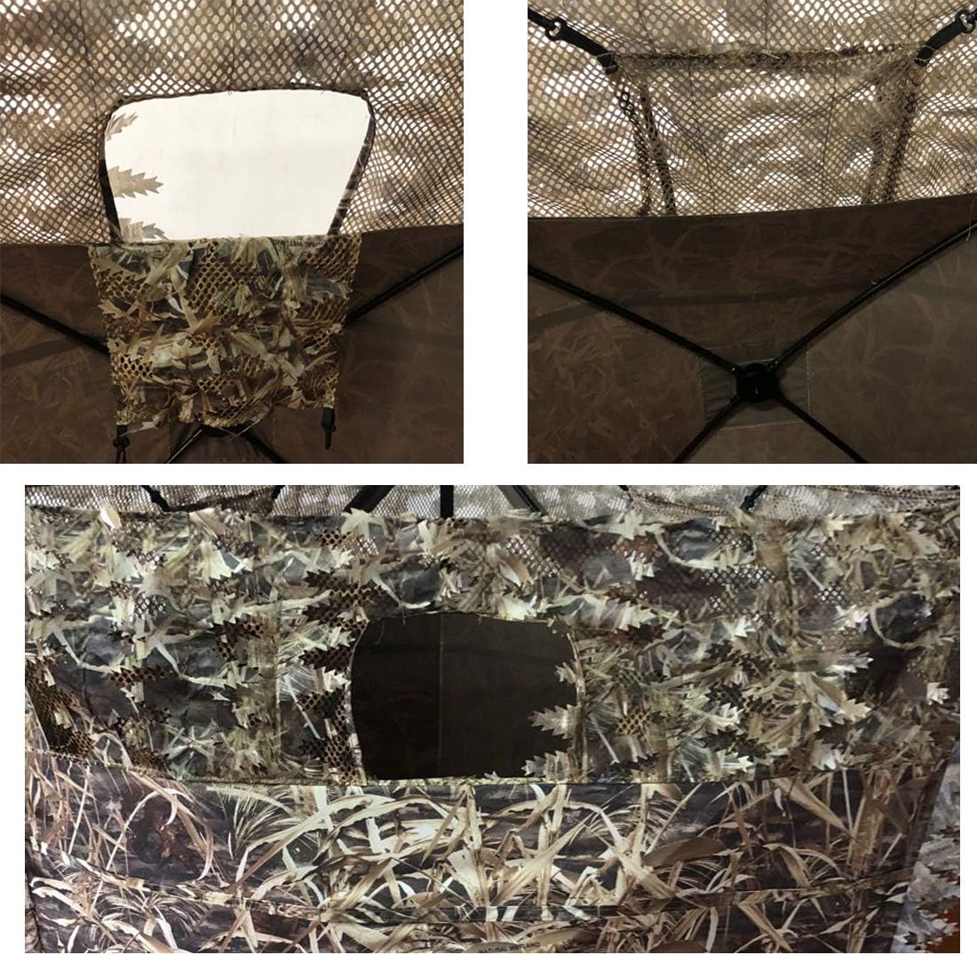 AUSCAMOTEK Pop Up Ground Blind for Deer Duck Turkey Hunting Portable Quick Setup Lightweight Green/Brown/Dry Grass Ground Peg Included