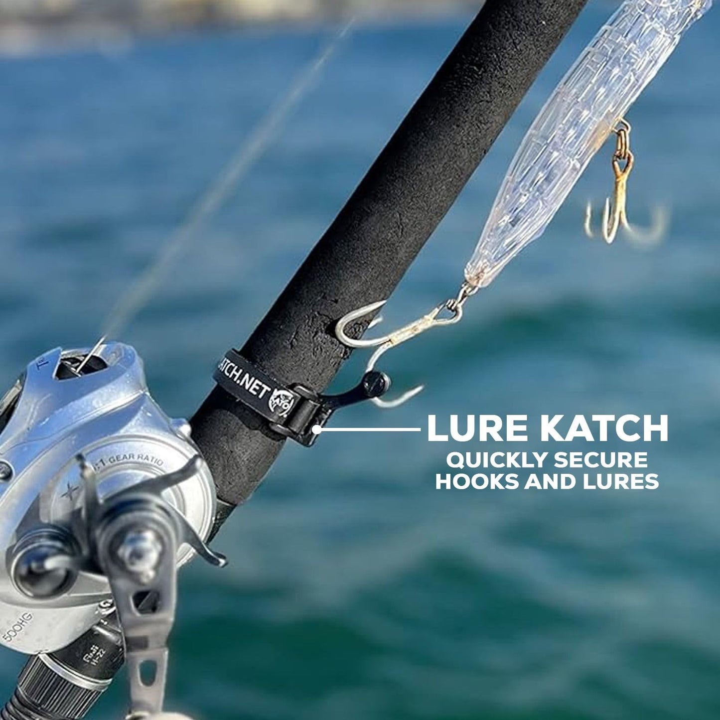 KATCH Hook Keeper for Fishing Rod: Regular & Mini Sizes - Secure Lure & Accessory Holder (Blue, Regular)