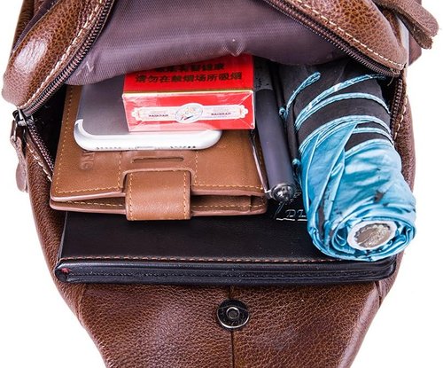 Chrysansmile Sling Bag for Men Black Crossbody Bags for Women Genuine Leather Cross Body Bag Mini Backpack for Travel Outdoor