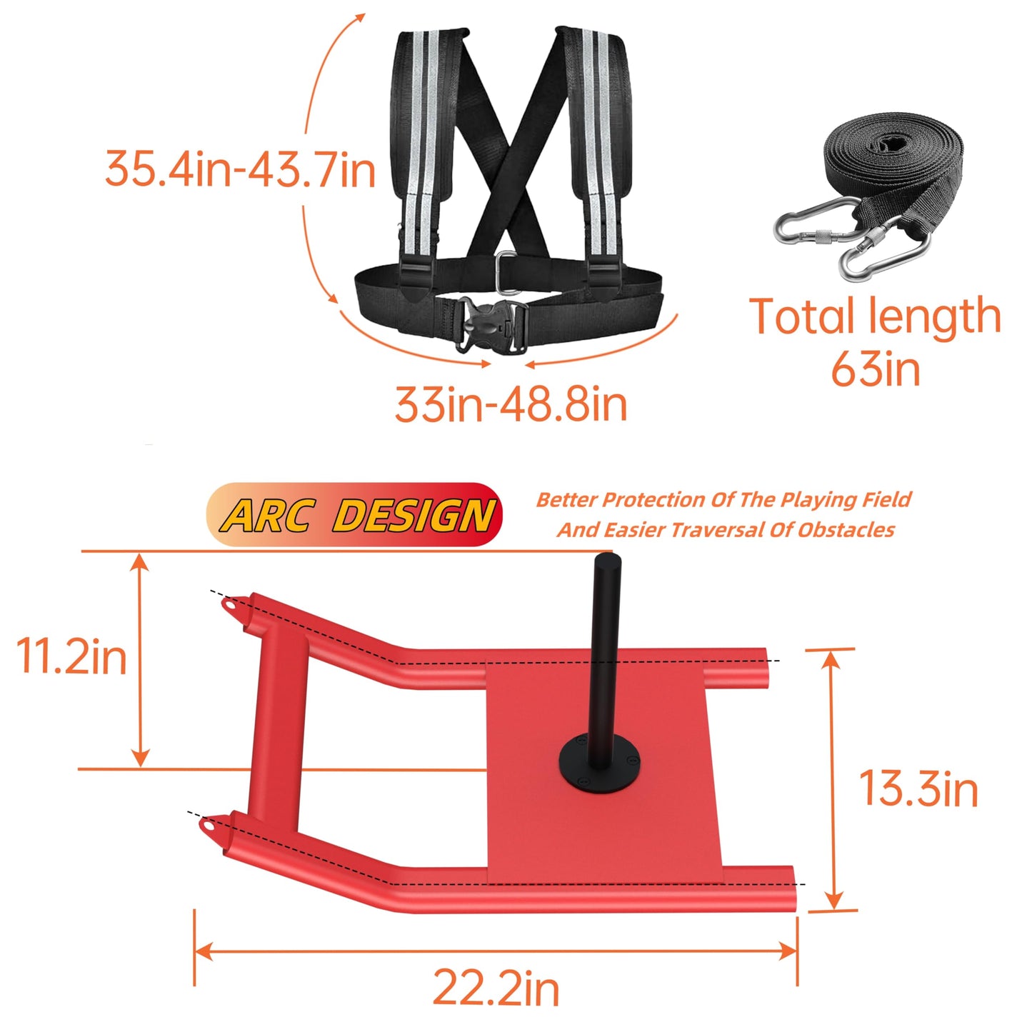 2025 Upgrade Weight Sled for Training - Heavy Duty Football Sled for Lineman, Sled Pull Workouts, Speed & Strength Training, Football Blocking Sled, Running Sled for Athletes, Weighted Sled for Outdoor & Indoor Workouts
