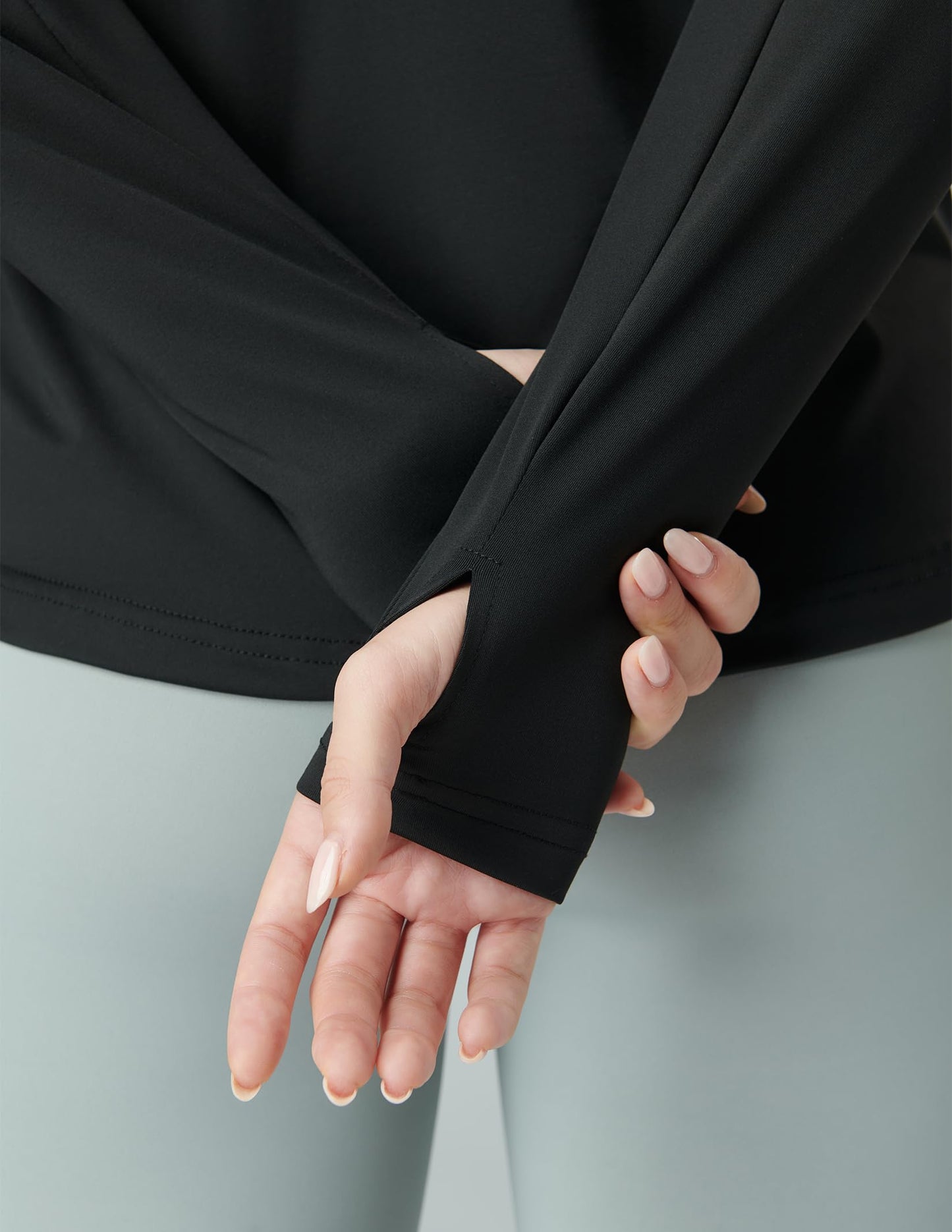 3 Pack: Women's Quick Dry Long Sleeve Quarter Zip Pullover Workout Shirts with Thumb Holes and Pocket (Set 2, Large)