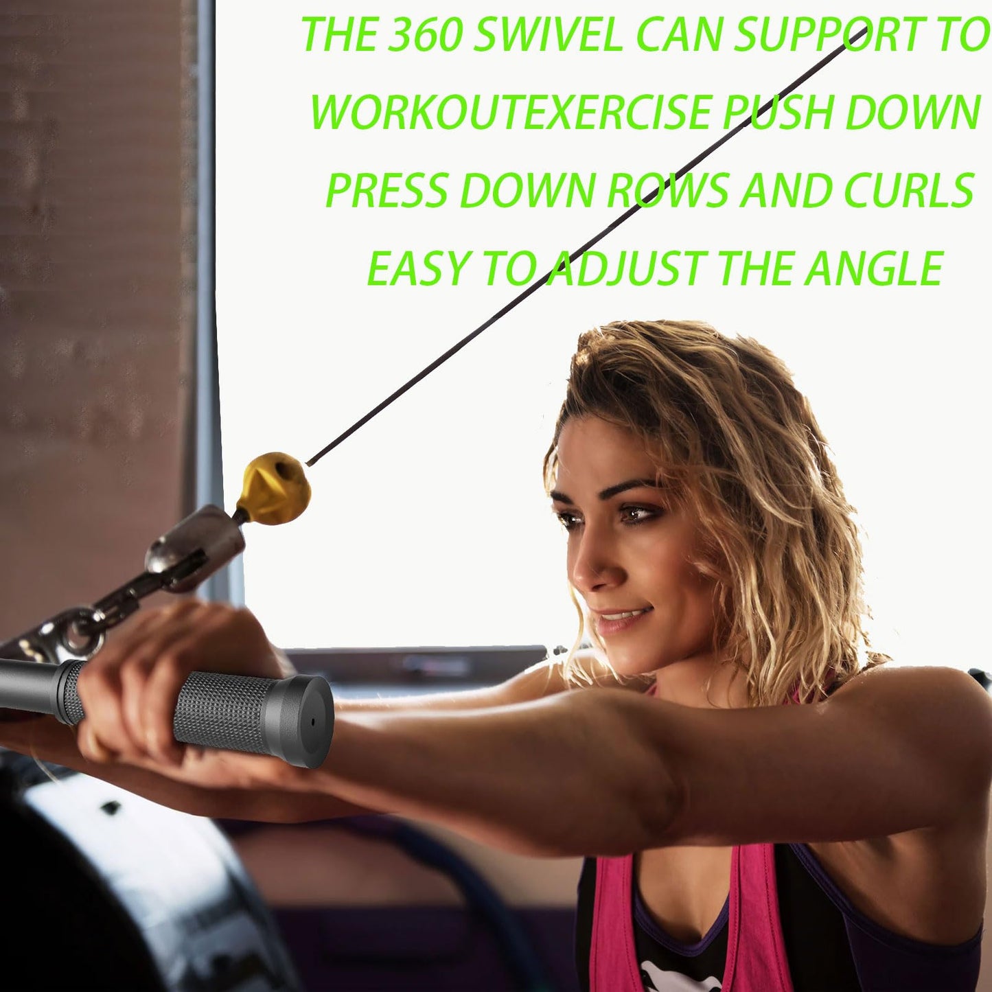 Kinglotus Straight Bar Pull Down Cable Attachment,Tricep Press Down Bar Bodybuilding Strength Training Attachments.Exercise Machine