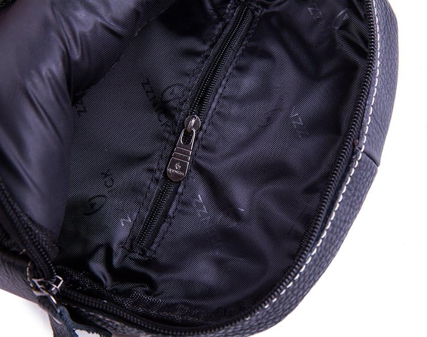 Chrysansmile Sling Bag for Men Black Crossbody Bags for Women Genuine Leather Cross Body Bag Mini Backpack for Travel Outdoor