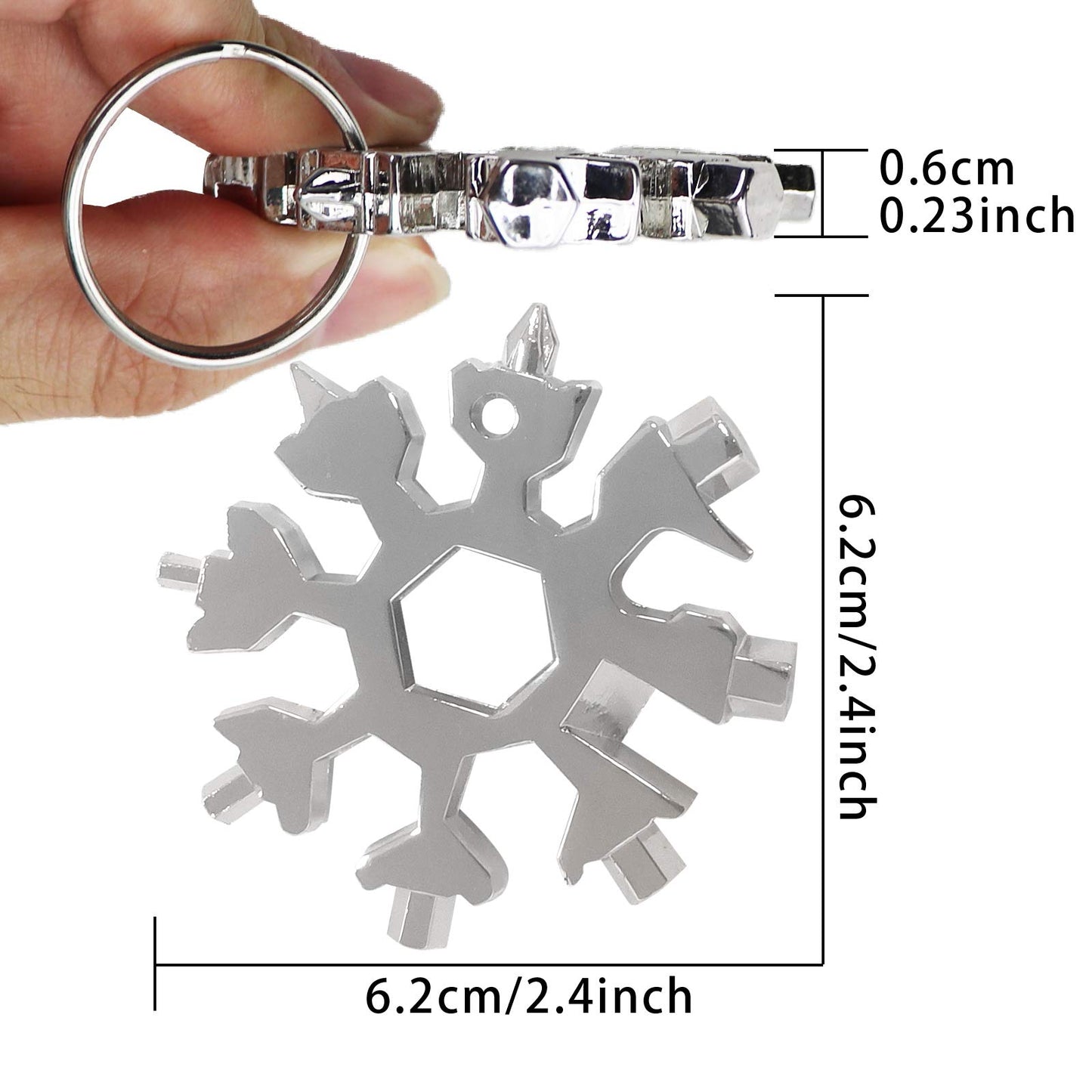 18 in 1 Snowflake Multi Tool 9 Pack Stainless Steel Snowflake Bottle Opener/Flat Phillips Screwdriver Kit/Wrench, Xmas Gifts Stocking Stuffers for Adults, Durable and Portable to Take