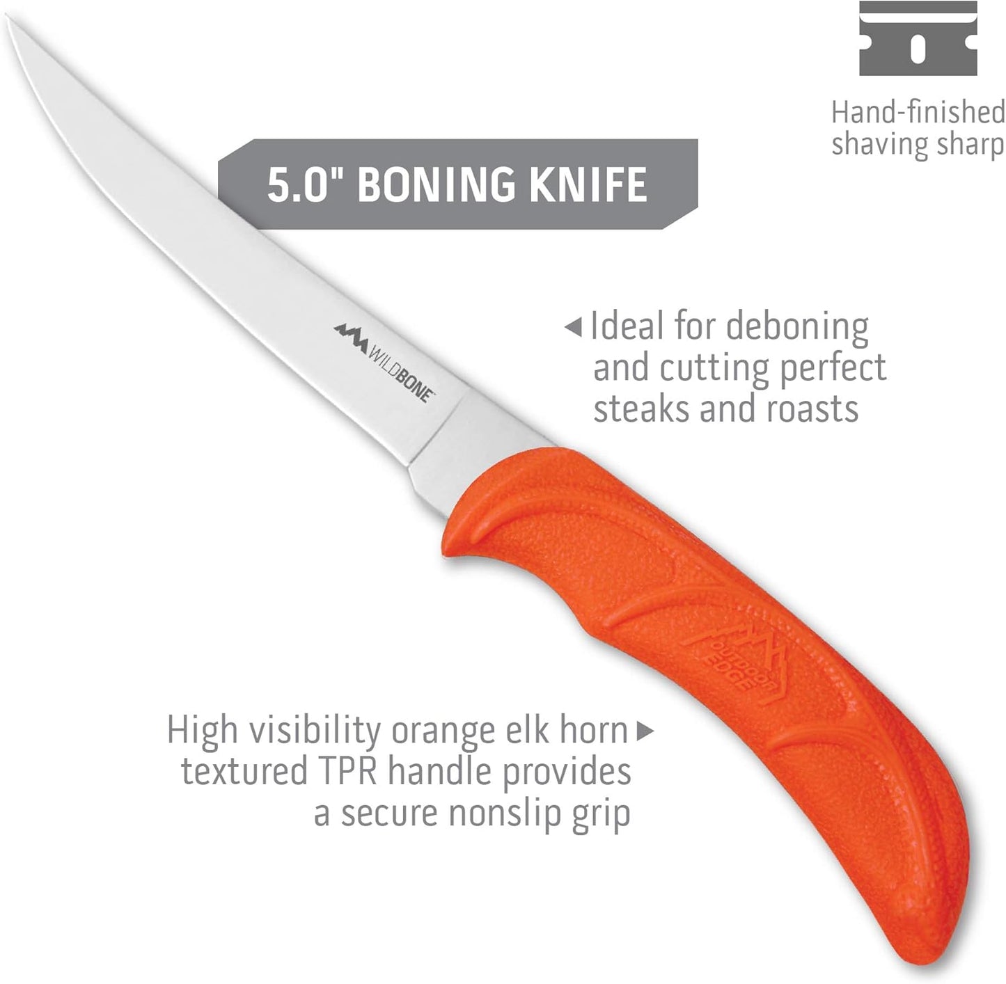 OUTDOOR EDGE WildPak, 8-Piece Field to Freezer Hunting & Game Processing Knife Set with Caping Knife, Gut-Hook Skinner, Boning/Fillet Knife, Wood/Bone Saw, Spreader, Gloves, and Hard-Side Carry Case
