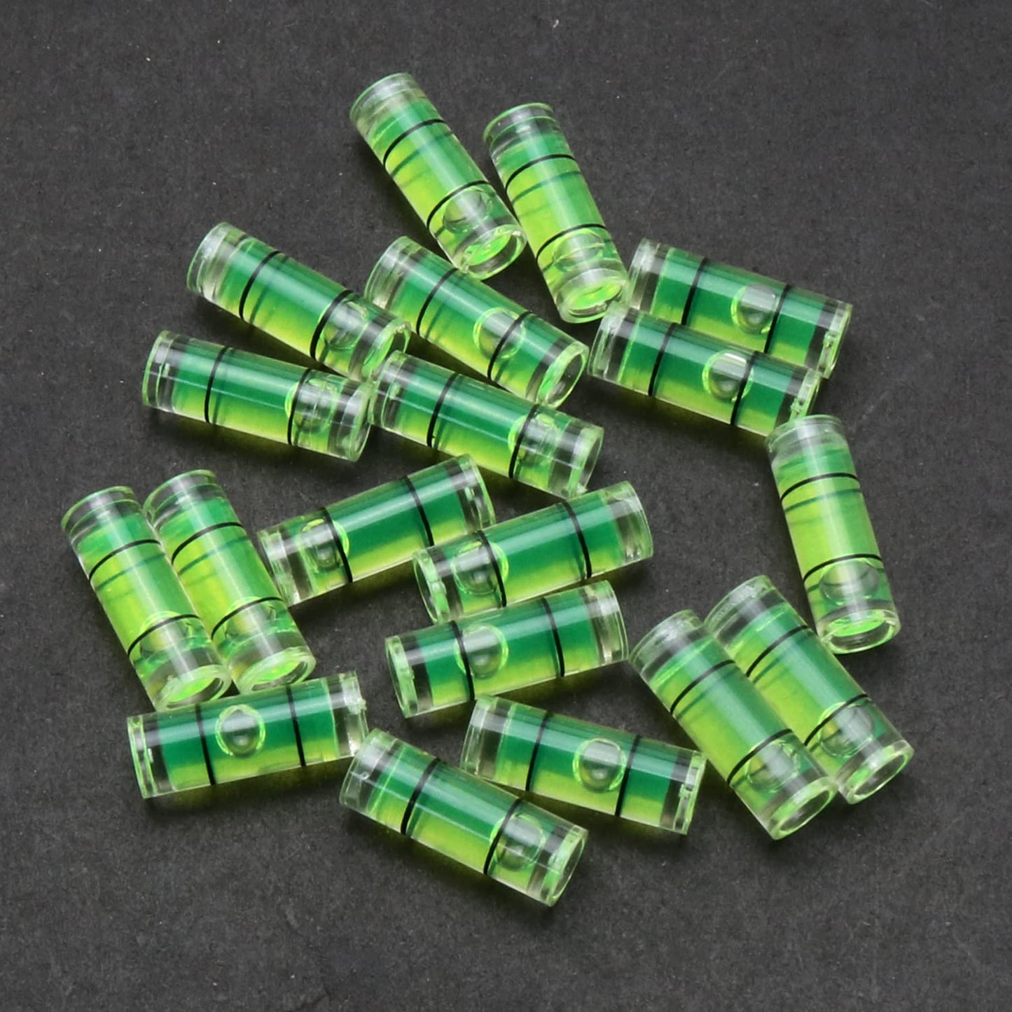 LUORNG 20pcs Archery Bow Sight Bubble Level Cylindrical Spirit Level 6.5x18mm for Archery Replacement Accessories, Transparent