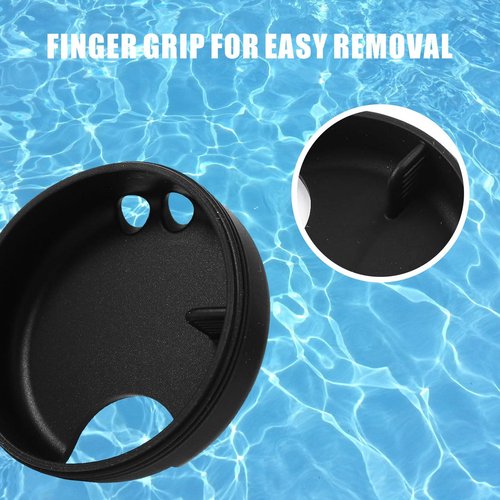XFVFXZZ 3pcs Silicone Splash Guard for Nalgene 32 oz Wide Mouth Lid, with Drinking Spout and Ventilation Holes. Fits 53mm Water Bottle Mouth, Food-Grade and BPA-Free Silicone (Black)