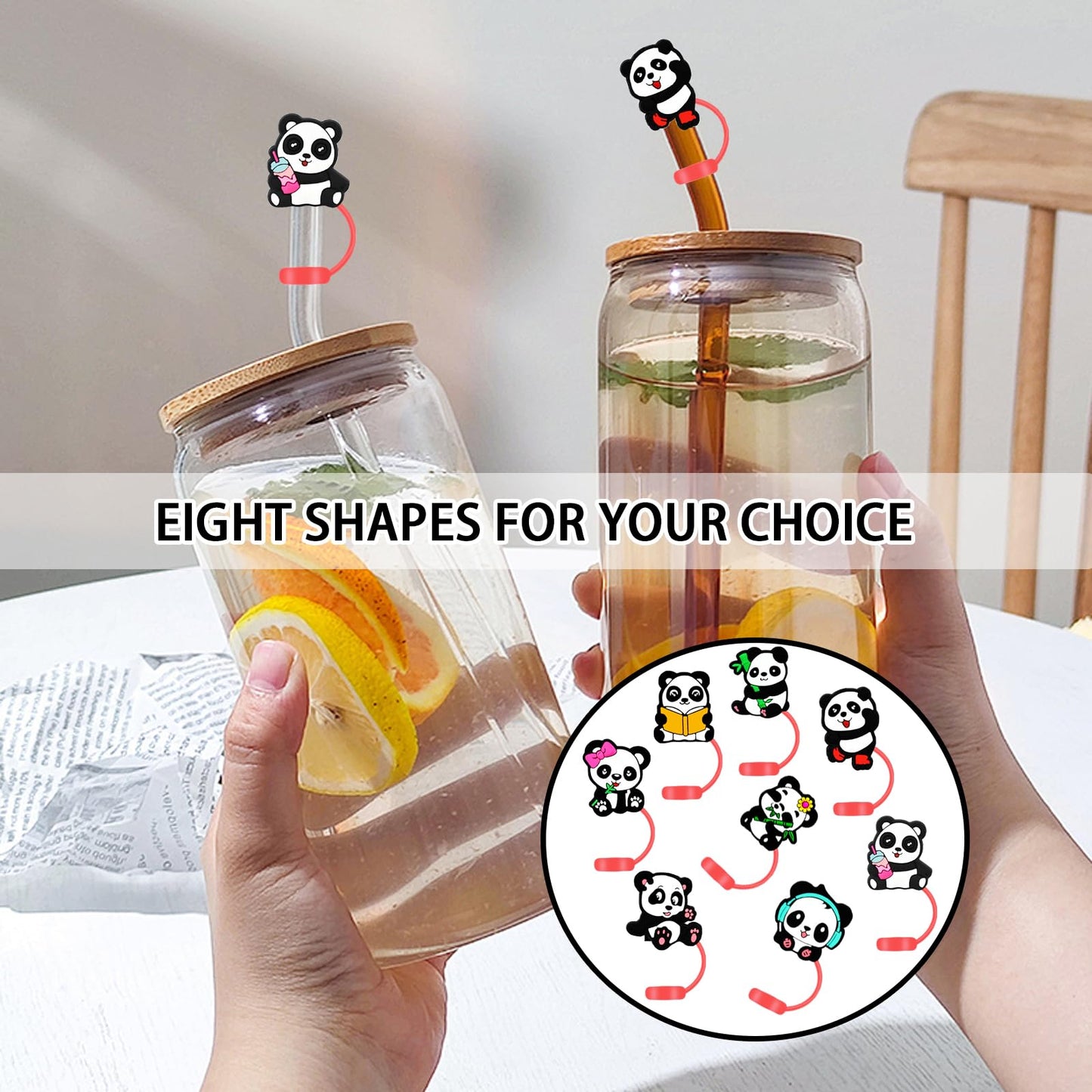 8 Packs Straw Cover Cap for Stanley Cup, Silicone Straw Topper Compatible with 30&40 Oz Tumbler with Handle, 10mm Reusable Straws Tips Lids, Red