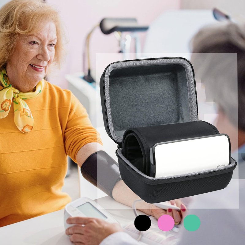co2CREA Hard Case Replacement for OMRON Evolv Bluetooth Wireless Upper Arm Blood Pressure Monitor BP7000 HEM-7600T-BK (Black Case)