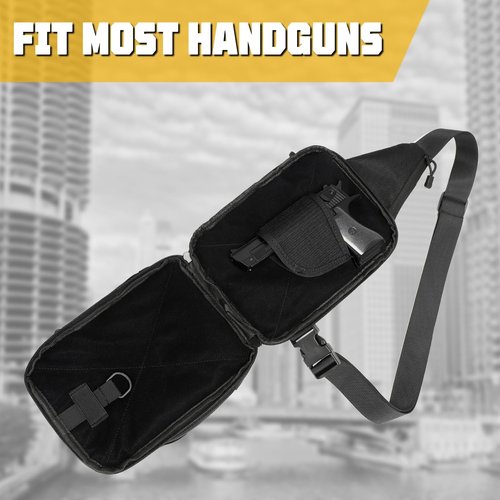 WCALULEG Sling Bag for Men, Crossbody Bag Shoulder Bag for Men Gun Bags for Handguns Sling Backpack EDC Bag Updated