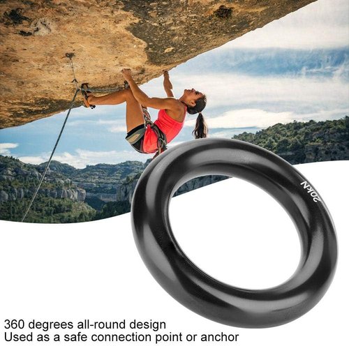 Aluminum Rappel Ring for Rock Climbing 12mm Multi-Use Descender Gear Rock Climbing Accessories Outdoor Safety Equipment for Rappelling