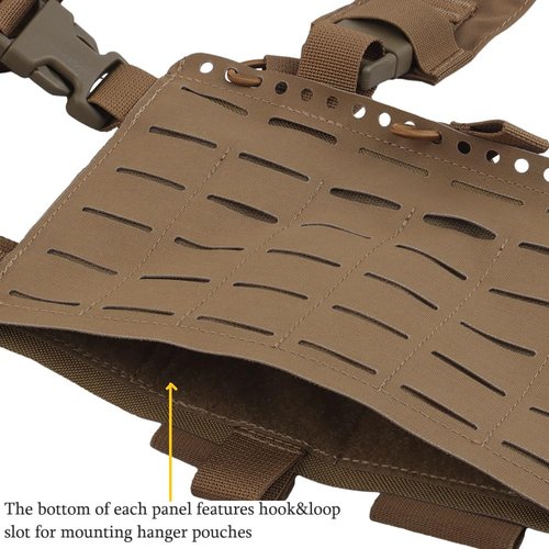 GYDEHUTJ MOLLE Chest Rig Mag Placard Split-Front Chassis Modular Panel Laser Cut 556 762 Pistol Mag Pouch Hunting Airsoft Equipment