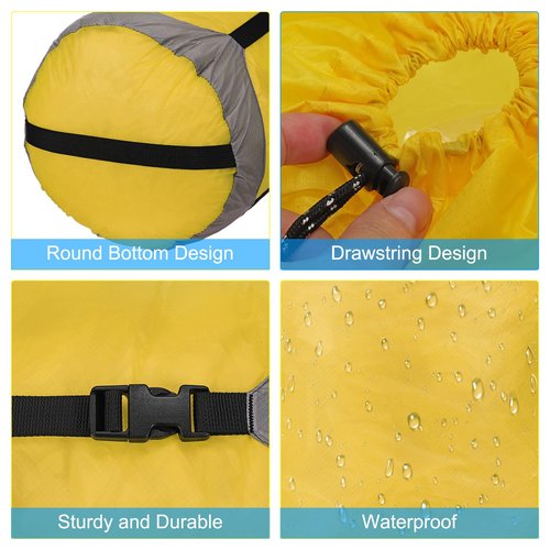 PATIKIL Compression Stuff Sack, 10L S Size Waterproof Sleeping Bag Storage Sack Portable Compression Bag for Backpacking Camping, Yellow
