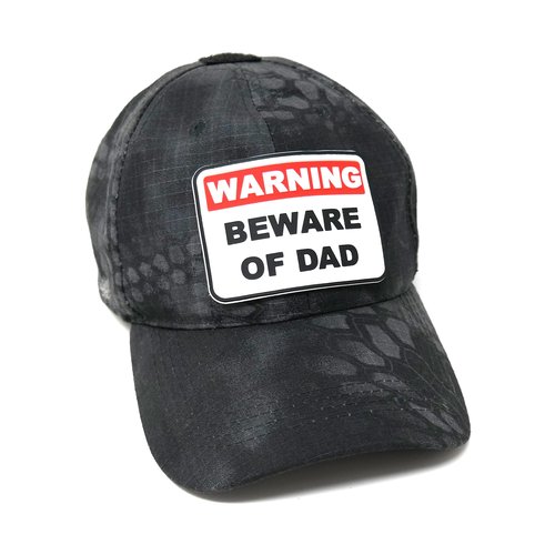 Warning Beware of Dad PVC Hook and Loop Patch | Funny Tactical Patch for Diaper Bags and Daddy Gear