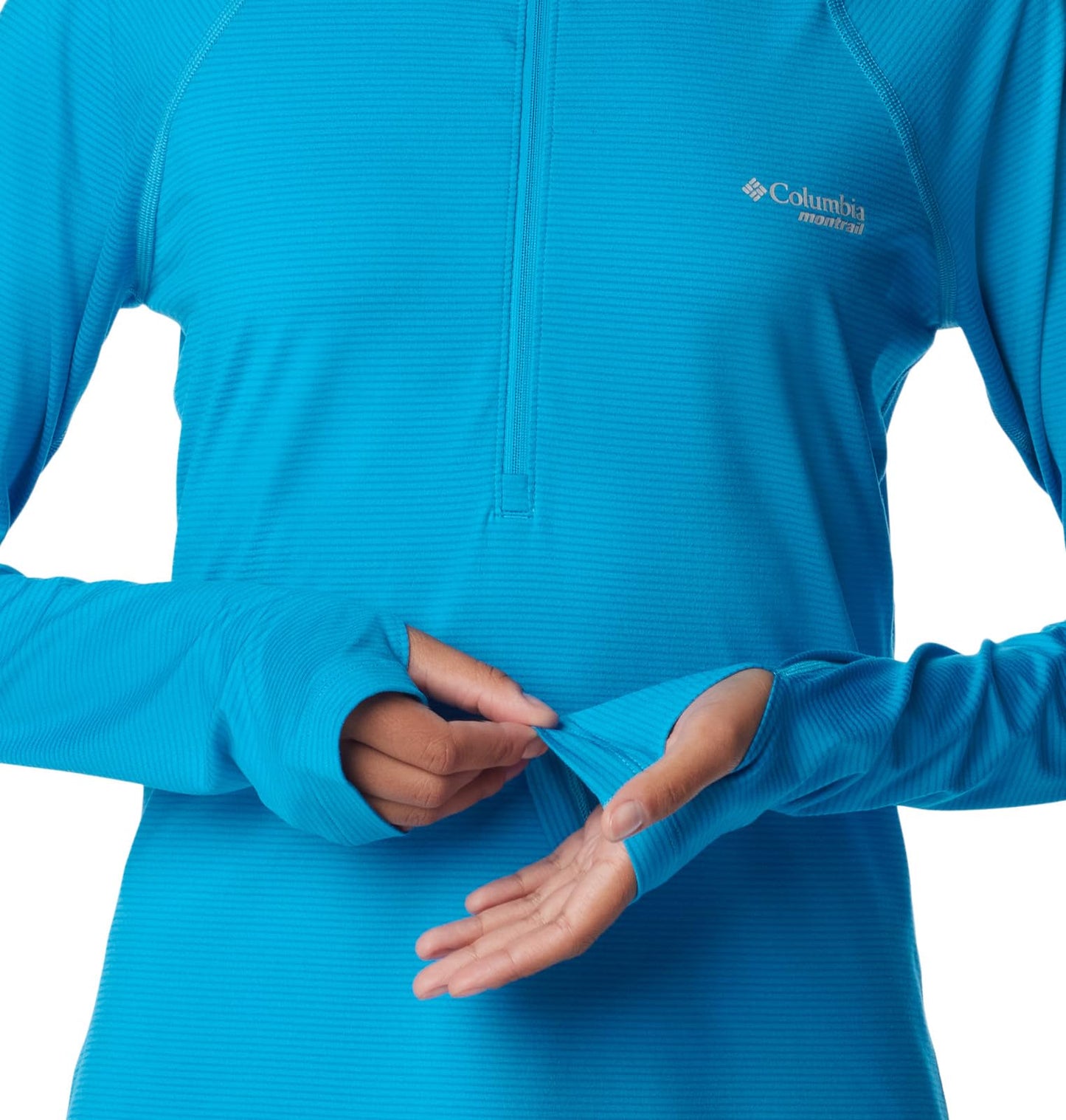 Columbia Women's Endless Trail Half Zip Mesh Long Sleeve, Ocean Blue, Large