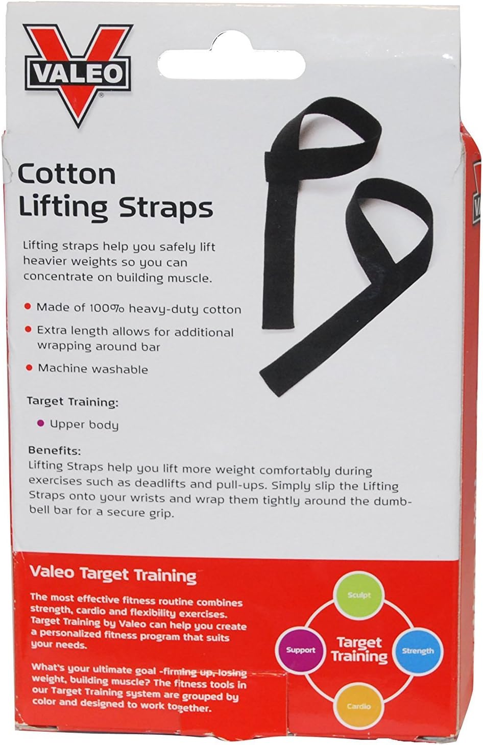 Valeo Fitness Gear Cotton Lifting Straps, Natural 1 pair