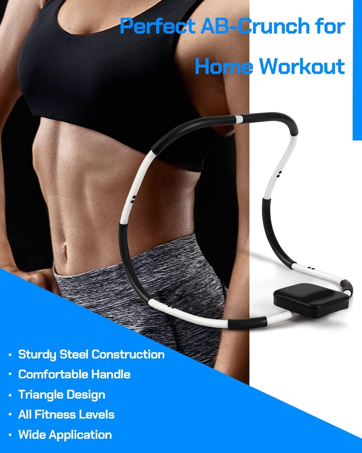 SPORFIT Ab Machine Exercise Equipment, Portable Sit up Machine for Core Strength, Study Ab Crunch Machine, Ab Roller for Abdominal Workout Exerciser & Trainer
