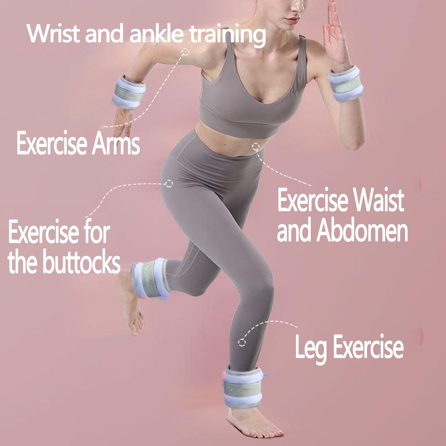 1 pair 0.66 lbs adjustable for men and women hand and ankle weights wrist weights, yoga, walking, aerobics, dance exercises and other fitness exercises (light blue)
