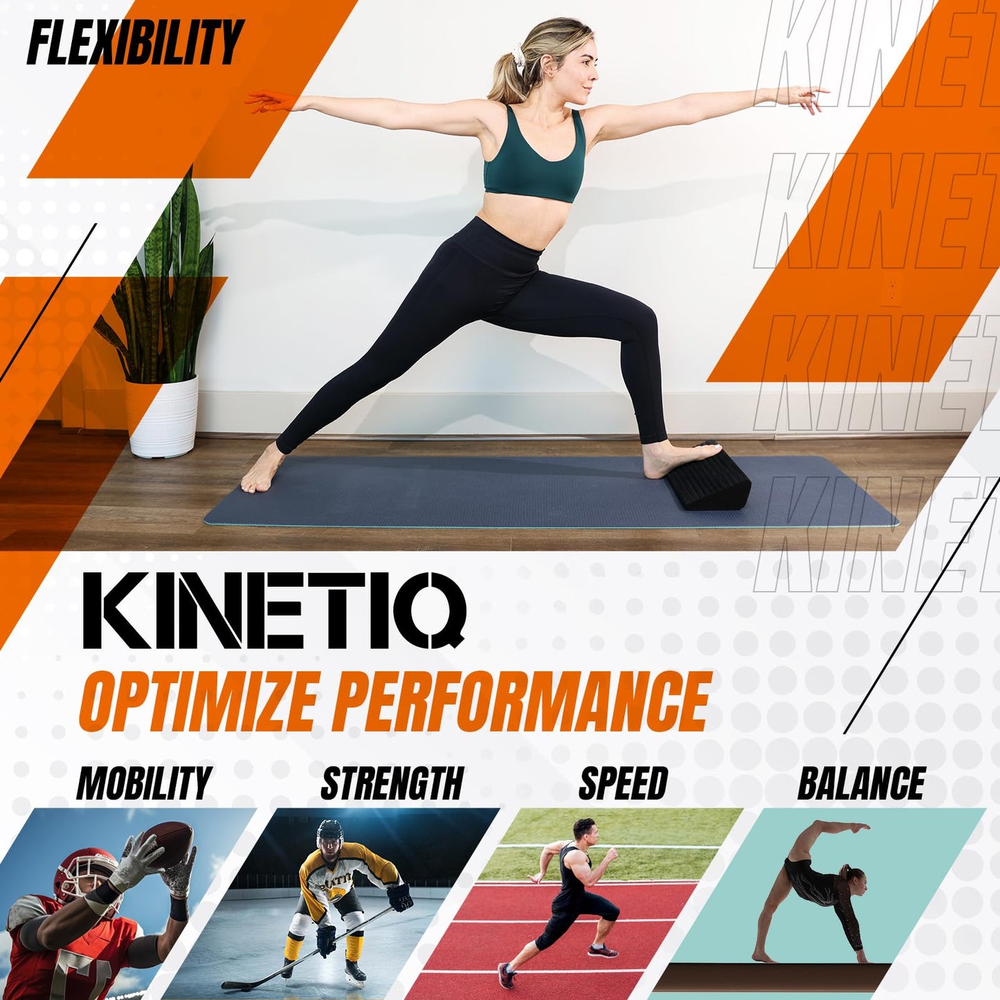 KINETIQ Plantar Fasciitis Relief Foot And Calf Stretcher - Ankle Strengthener, Achilles Tendonitis Relief, Calf Roller, Incline Board for Calf Stretching, Foot Rocker, Rocking Slant Board, Ankle Rehab
