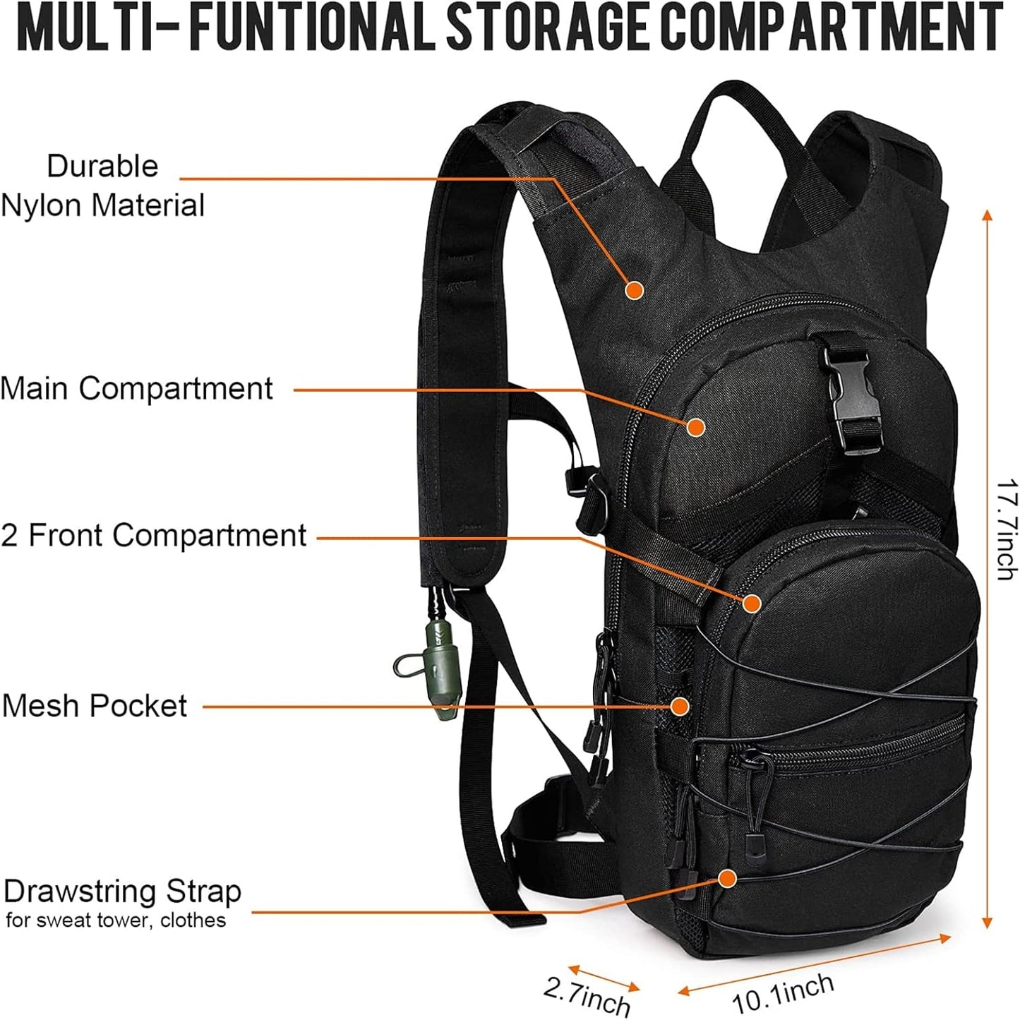G4Free Hydration Pack Sports Runner Hydration Backpack with 3L Bladder for Running Hiking Cycling Biking