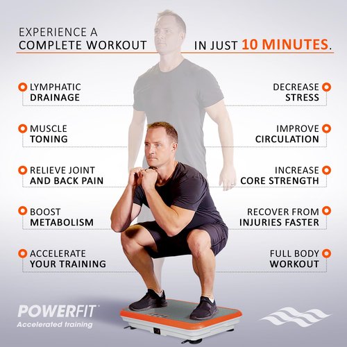 Power Fit Vibration Plate Exercise Machine, Powerfit Elite Vibration Platform, Power Plate, Body Vibration Plate for Lymphatic Drainage, Body Shaker Weight Loss - Remote, Resistance Bands & Diet Plan