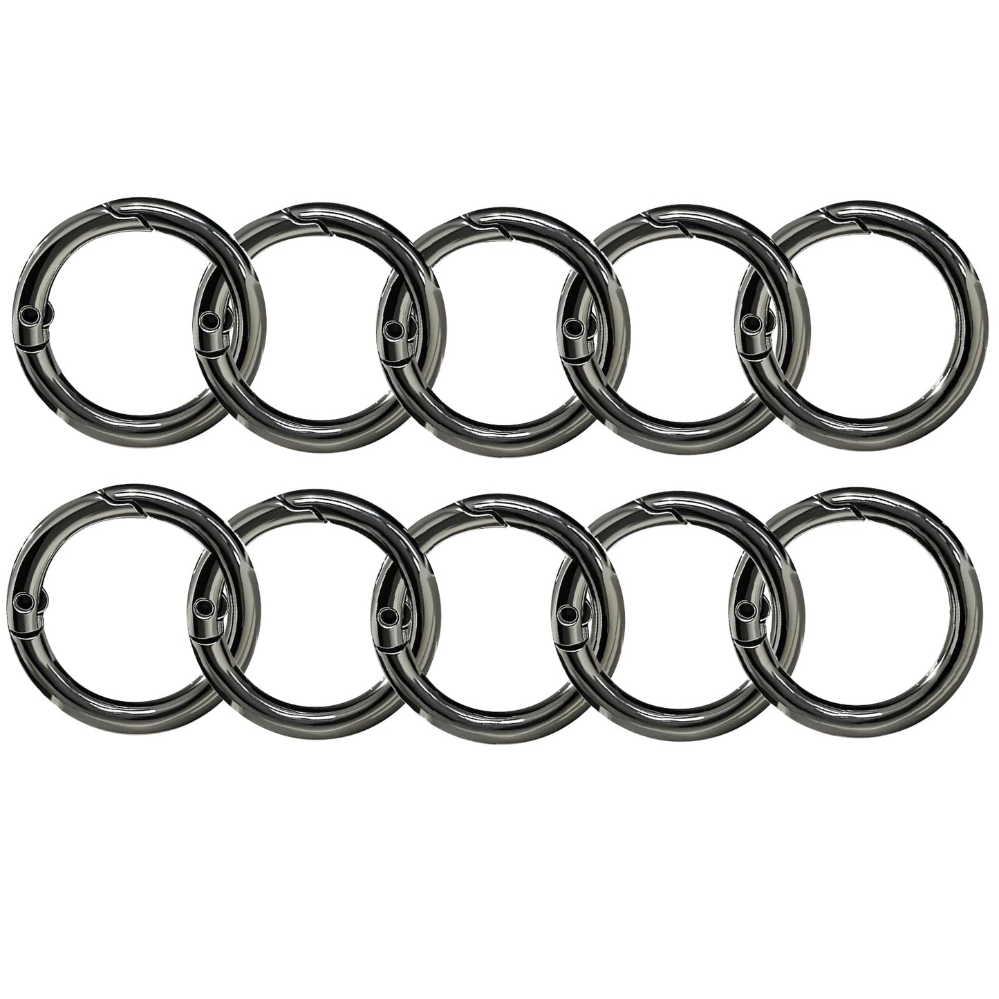 10-Pack Round Carabiner Clips Metal Trigger Spring O Rings Replacement Charm Clasp for Purse,Handbags DIY Crafts 1Inch