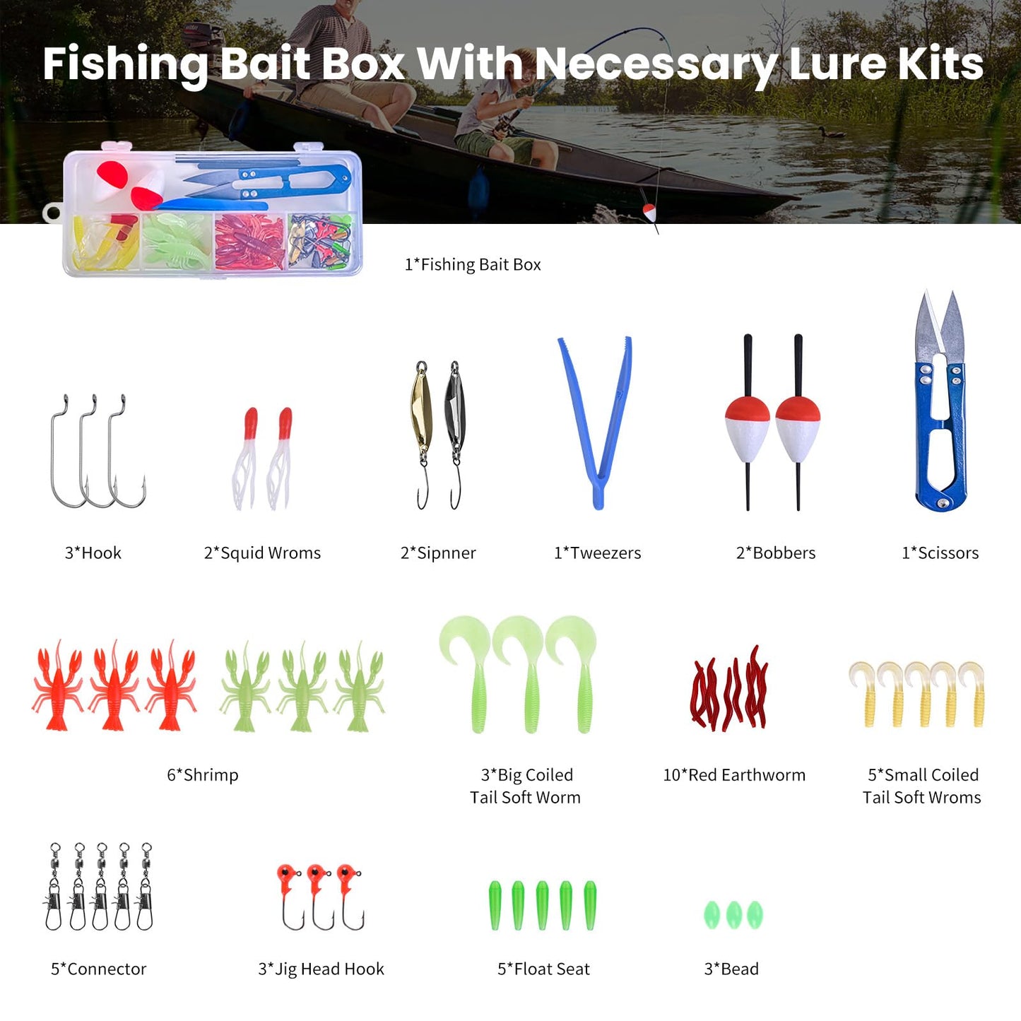 LEOFISHING 2 Set Kids Fishing Pole Set with Full Starter Kits Portable Telescopic Fishing Rod and Reel Cambos with All The Necessary Fishing Kits for Boys Girls and Youth (2set (Blue +Orange))