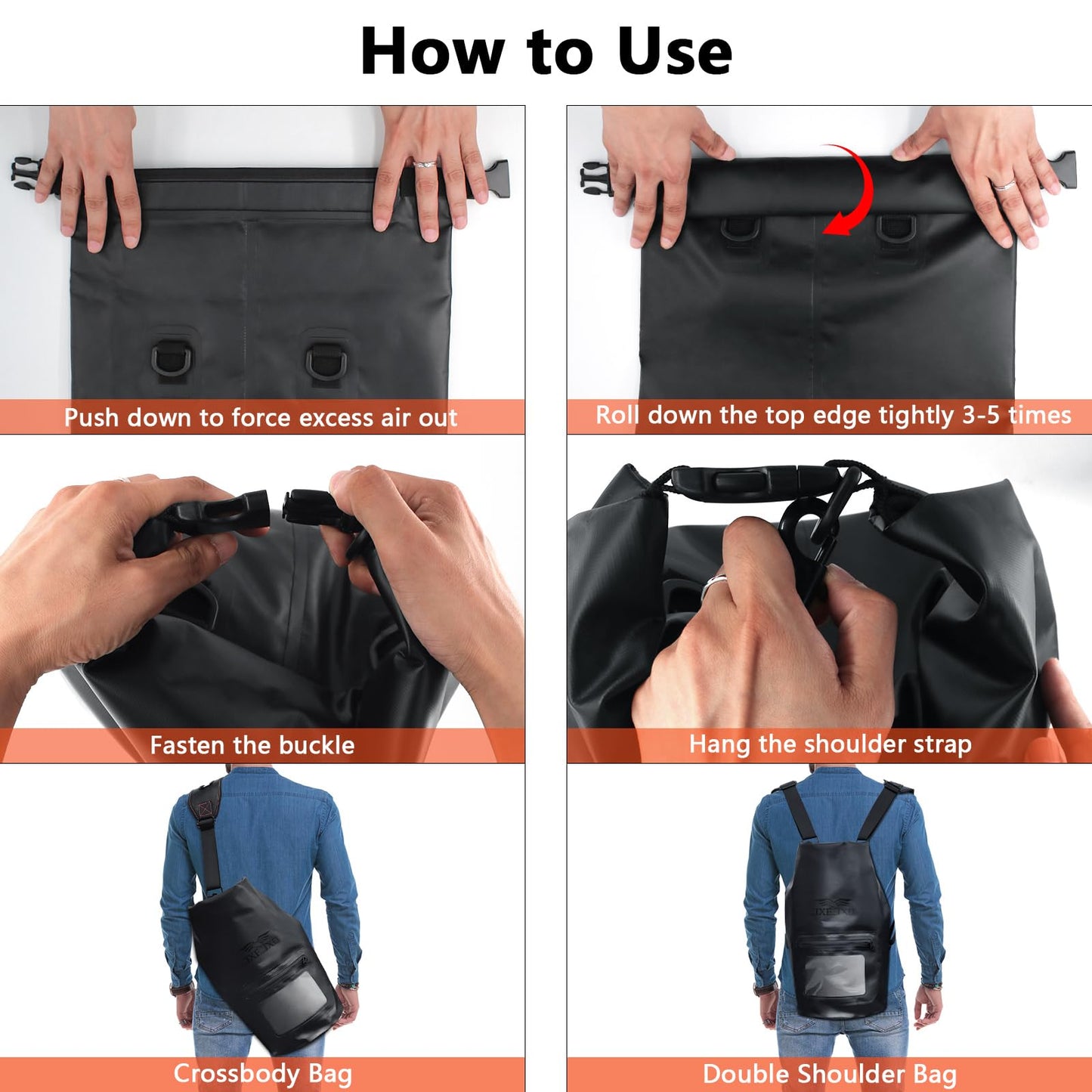 JXE JXO 15L Waterproof Faraday Dry Bag for Electronic Device Security | Military-Grade EMP & RFID Signal Blocking, Anti-Tracking & Hacking Protection, Data Privacy Shield for Mobile Devices (Matte)