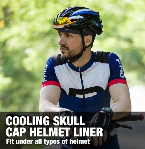 MELASA Cooling Skull Caps Helmet Liner, Lightweight Mesh Under Helmet Cycling Motorcycle Hard Hat Sweat Liner for Men Women (Dark Blue)