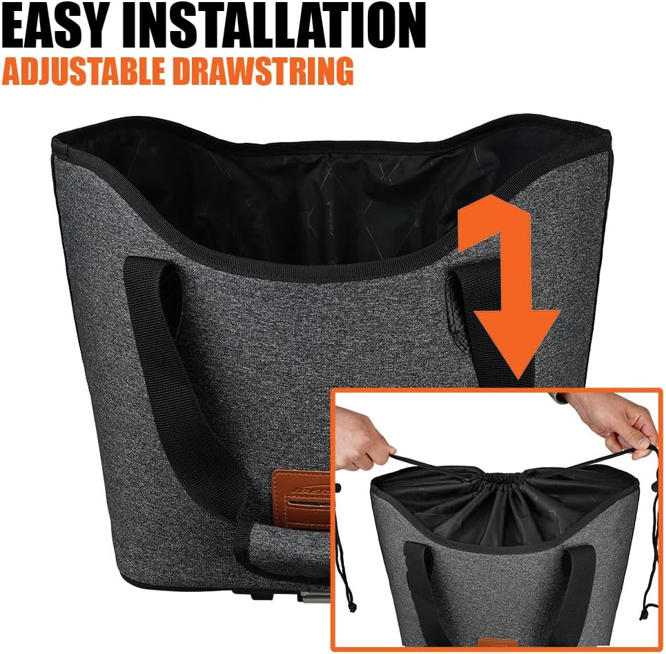 Ibera 2 in 1 PakRak Commuter Bicycle Trunk Bag with Expandable Panniers, Clip On Quick Release Design and Detachable Shoulder Strap