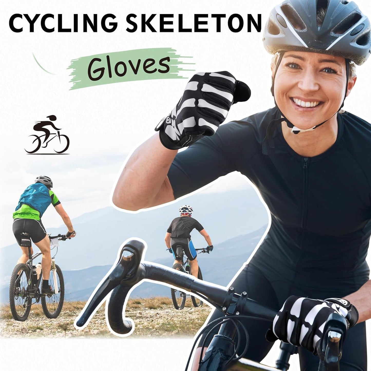 Skeleton Cycling Gloves | Breathable Shock-Absorbing Gloves for Men, Women & Kids