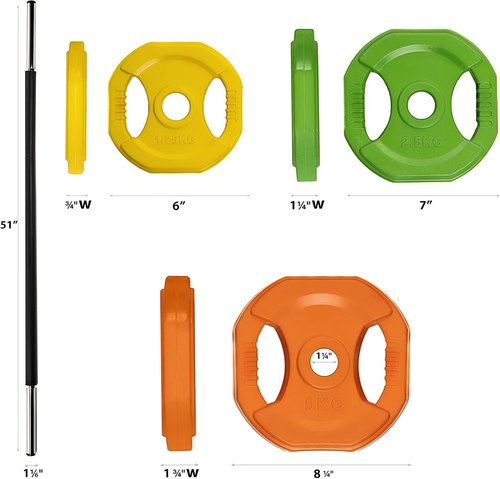 Adjustable Barbell Weight Plates Set for Home Gym - AmStaff Fitness Cardio Pump