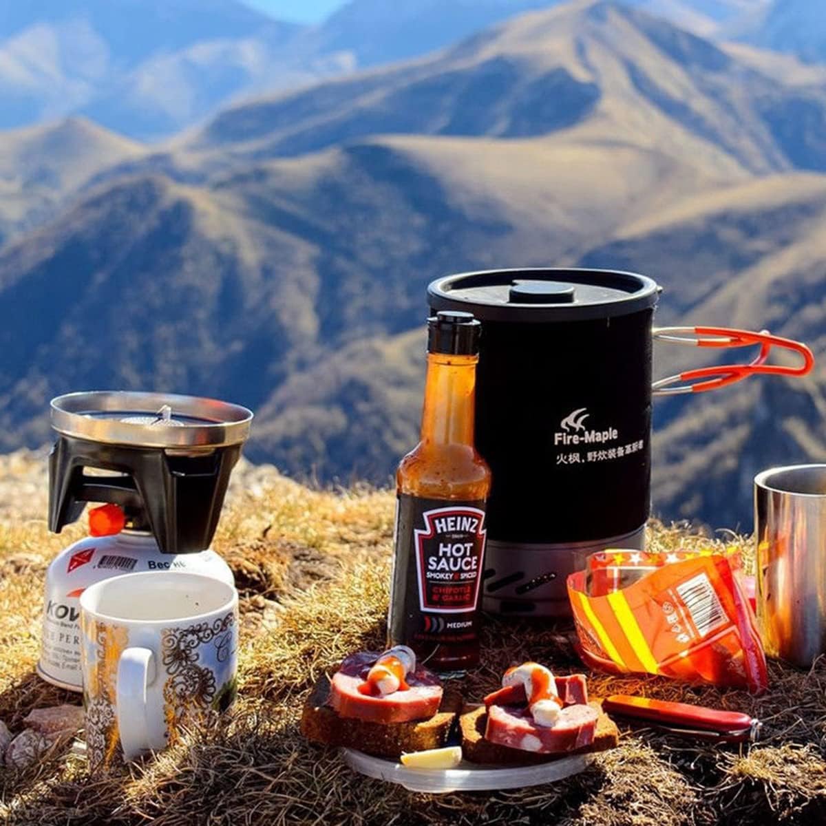 Fire-Maple Fixed Star 1 Camping Backing Stove Cooking System with Camp Pot Portable Propane Gas Stove Burner