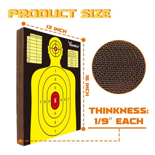 Highwild Shooting Targets Silhouette Cardboard Targets (25 Pack - 13" X 16")