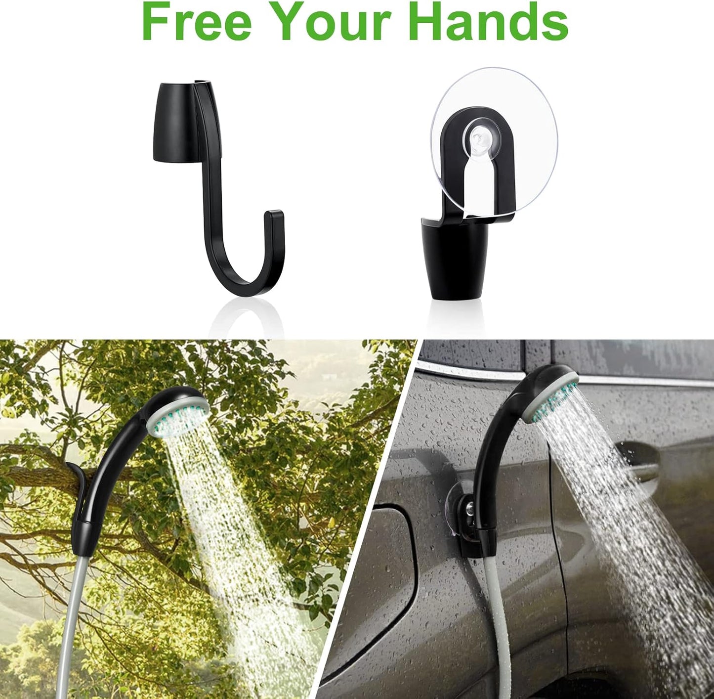 KEDSUM Portable Shower, Portable Camp Shower Pump with Rechargeable Battery, Portable Shower for Camping, Portable Outdoor Shower Head for Camping, Hiking, Traveling(+ Handheld Sprayer)