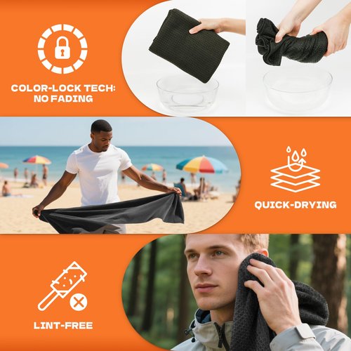 SOOWASH Microfiber Sweat Towel Quick Dry Lightweight Absorbent 3 Pack,Fast Drying 27‘’ X 55‘’ Negative Ions Odorless Gym Towels for Men & Women Yoga Sports Travel Outdoor Camping Gym (Large)