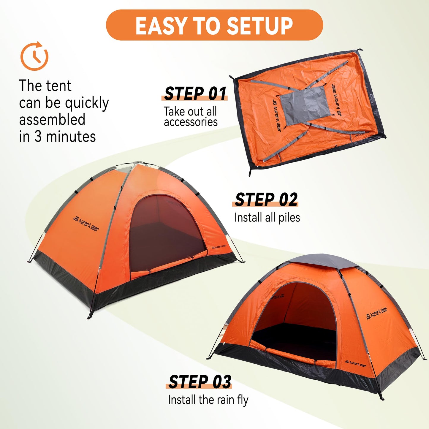 2 Person Camping Tent 4 Person Tents for Camping Windproof Tents for Camping Hiking Backpacking Traveling 2/3/4 Family People Tents for Camping Portable Tent with Carry Bag