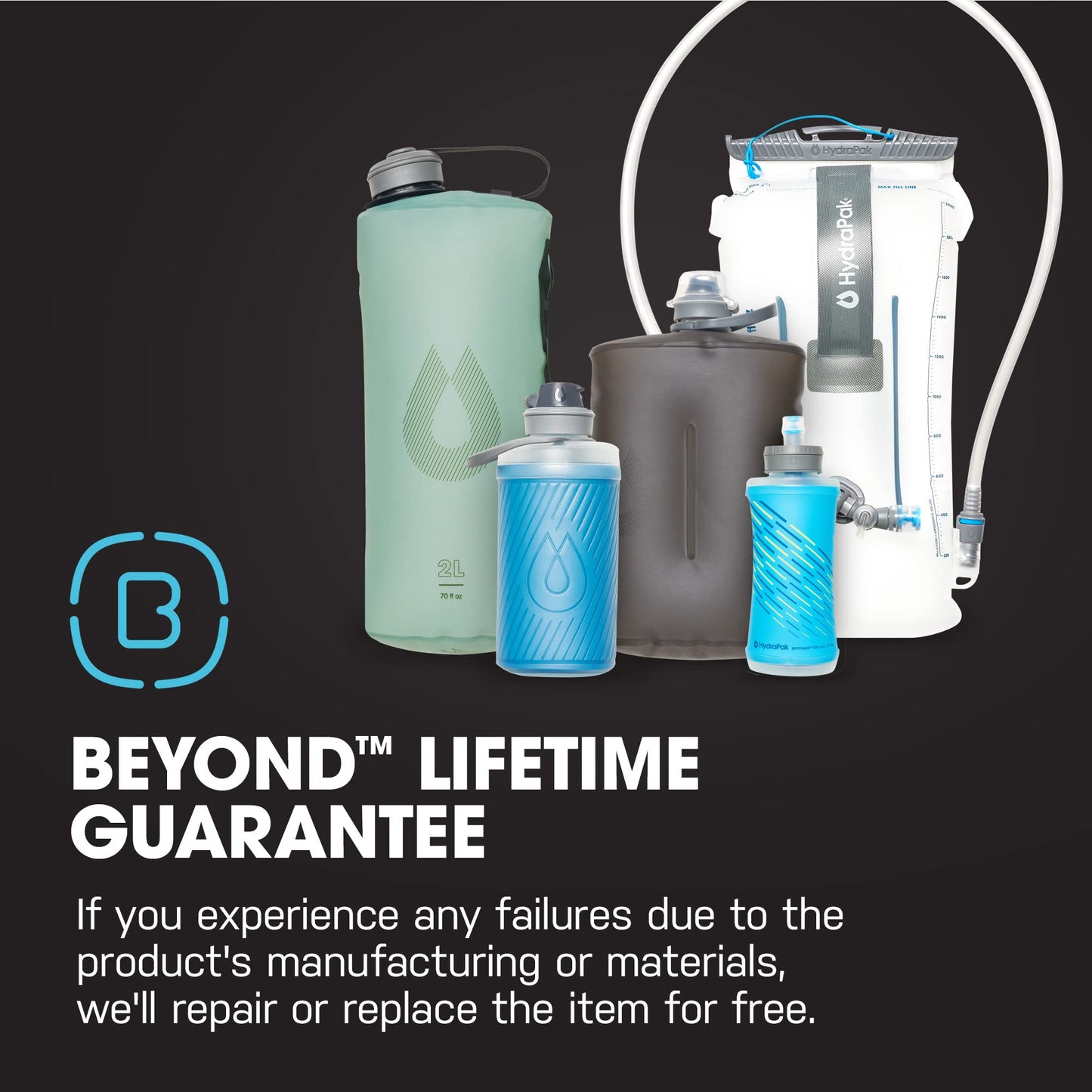 HydraPak Contour (3L Hydration Reservoir) - Low-Profile Water Bladder, Fits Most Hydration Packs – High-Flow Bite Valve, Leak Proof, Fully Reversible, and Dishwasher Safe